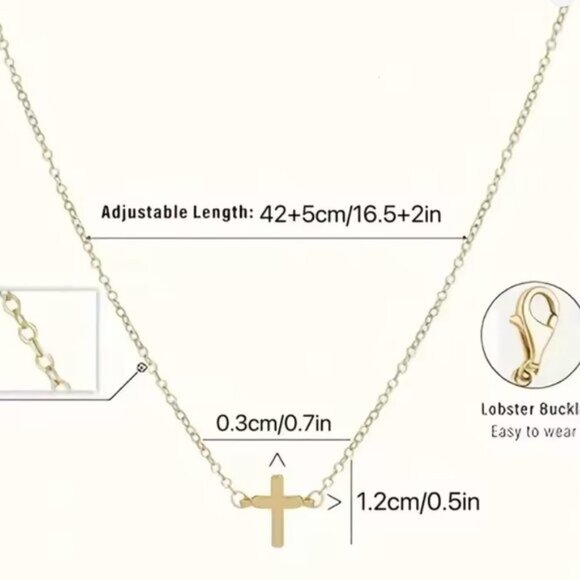 14K Gold filled Layering Cross Necklace - Picture 2 of 4